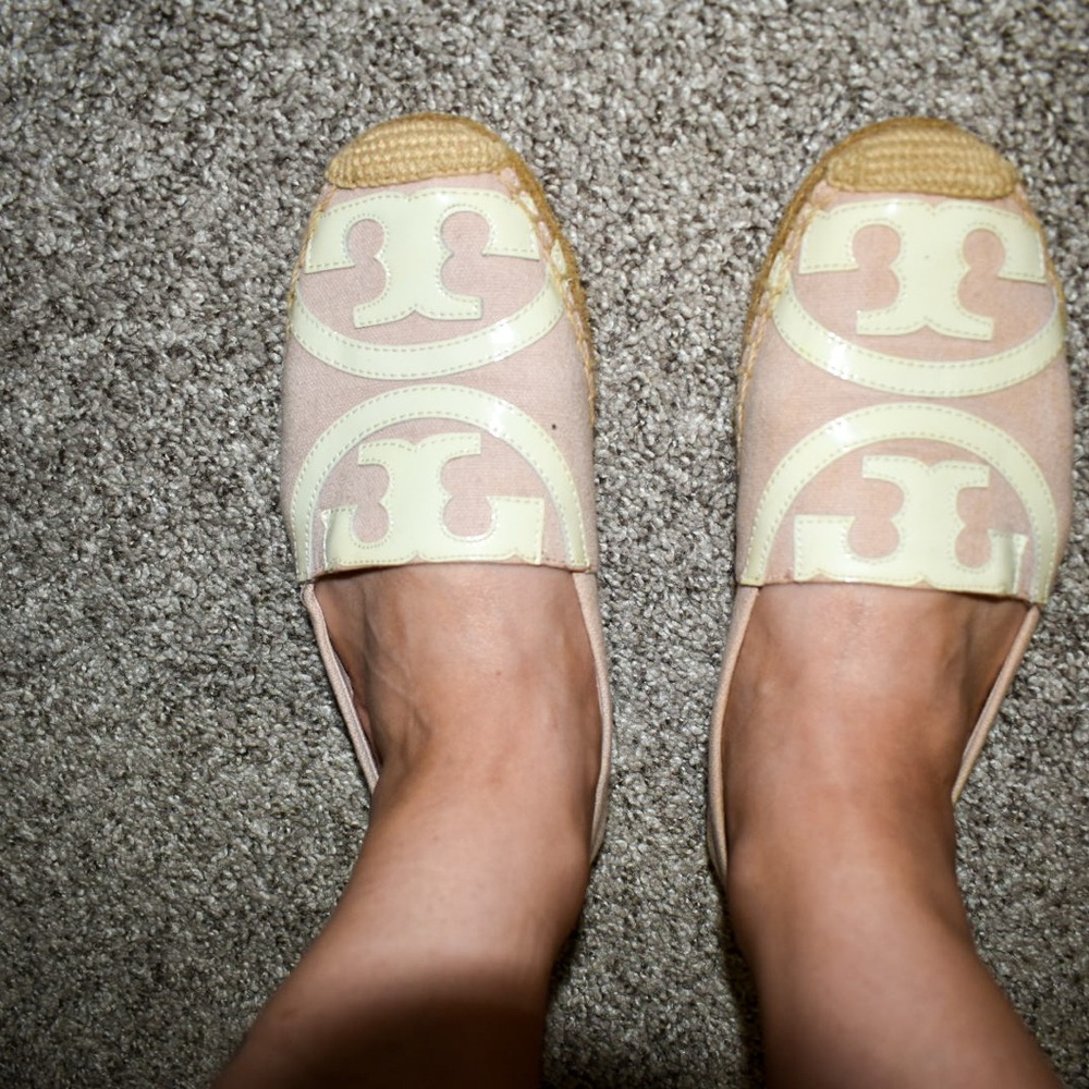 Tory Burch Beige and Cream Espadrilles